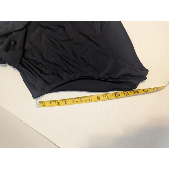 Black Mesh Wrap Front Cutout One Piece Swimsuit size Large - Picture 11 of 15